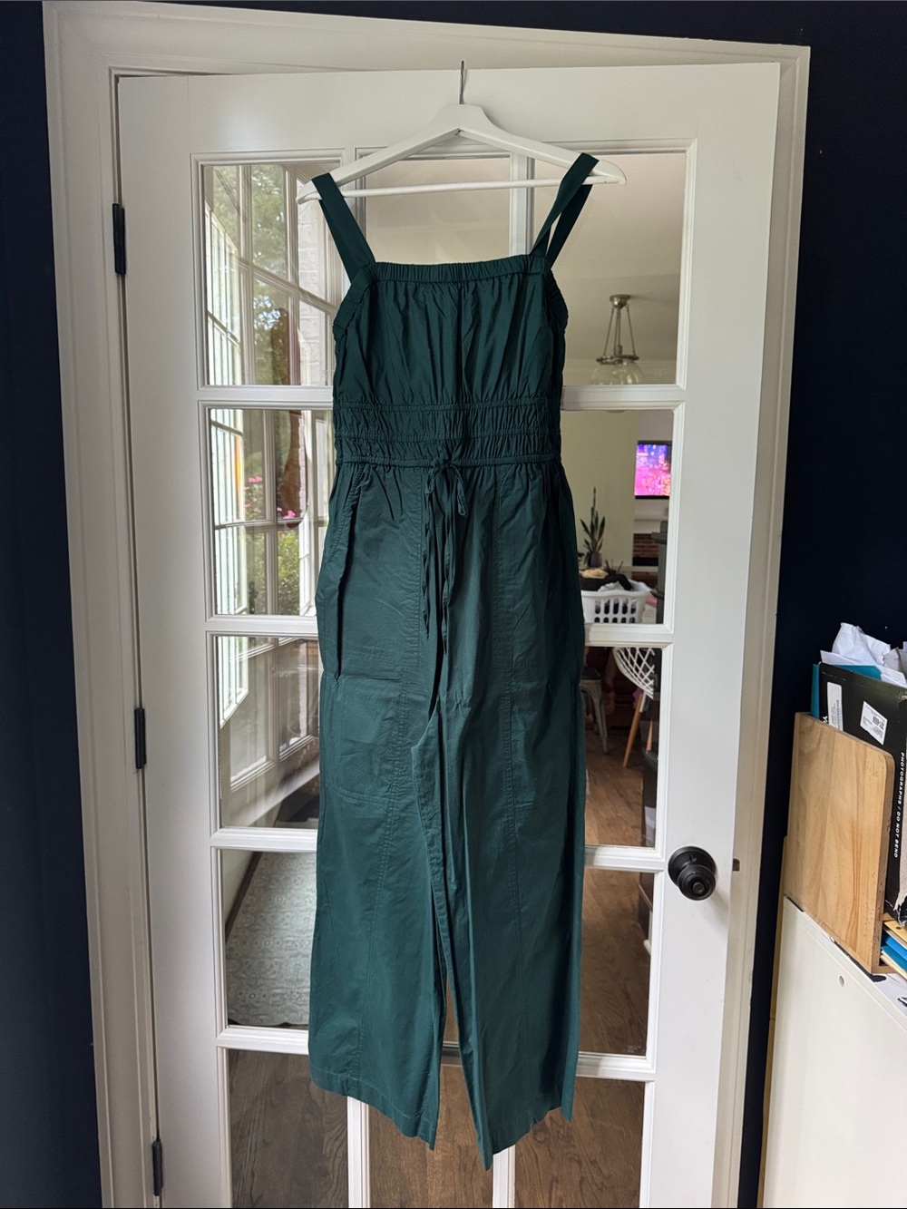 Cute Women’s Forest Green Wide-Leg Jumpsuit